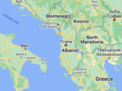 Map showing location of Durrës (41.32306, 19.44139)