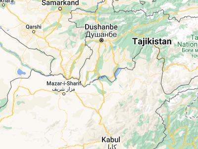 Map showing location of Dŭstí (37.34812, 68.66398)