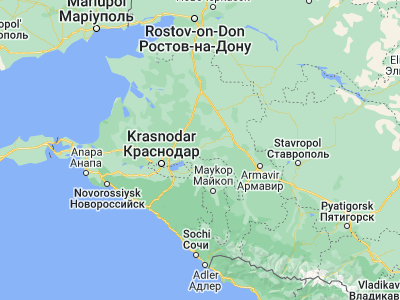 Map showing location of Dvubratskiy (45.23888, 39.80499)