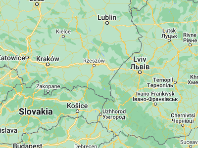 Map showing location of Dynów (49.81506, 22.23388)