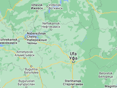 Map showing location of Dyurtyuli (55.49106, 54.86883)
