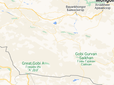 Map showing location of Dzalaa (44.53333, 99.26667)