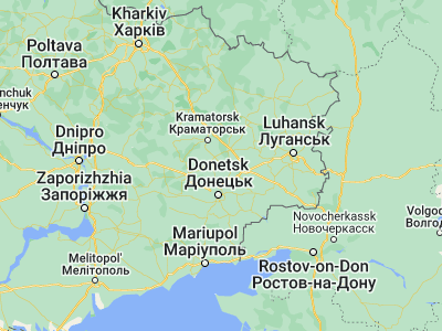 Map showing location of Dzerzhyns’k (48.39869, 37.84787)