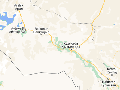 Map showing location of Dzhalagash (45.08333, 64.66667)