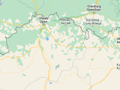 Map showing location of Dzhambeyty (50.25676, 52.59895)