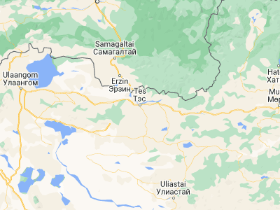 Map showing location of Dzür (49.65796, 95.79323)