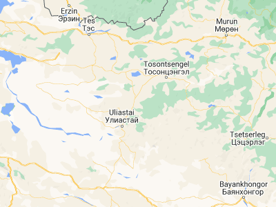 Map showing location of Dzuunmod (48.21987, 97.3744)
