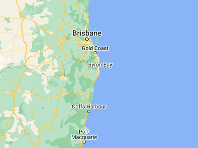 Map showing location of East Ballina (-28.86667, 153.58333)