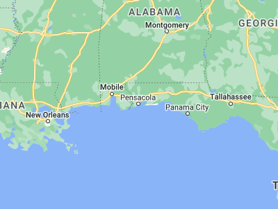 Map showing location of East Pensacola Heights (30.42881, -87.17997)