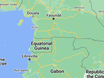 Map showing location of Ebebiyín (2.15106, 11.33528)