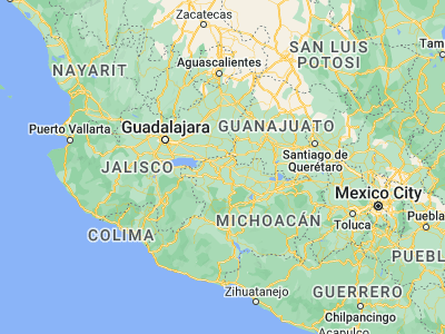 Map showing location of Ecuandureo (20.16188, -102.1934)