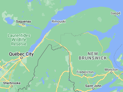 Map showing location of Edmundston (47.3737, -68.32512)