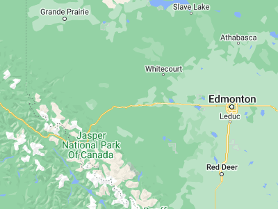 Map showing location of Edson (53.58345, -116.43559)