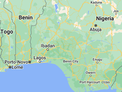 Map showing location of Effon Alaiye (7.65, 4.91667)