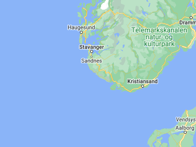 Map showing location of Egersund (58.45133, 5.9997)
