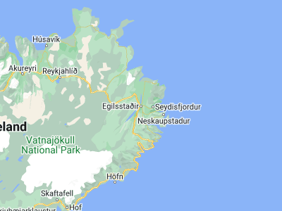 Map showing location of Egilsstaðir (65.26533, -14.39484)