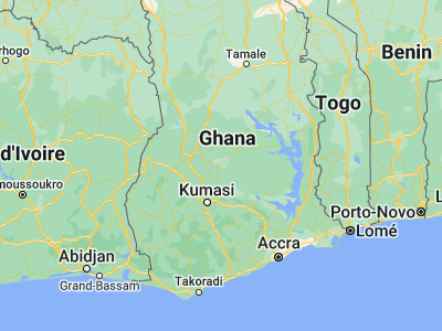 Map showing location of Ejura (7.38558, -1.35617)