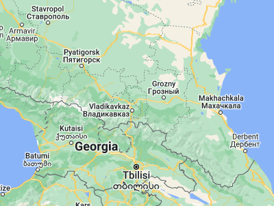 Map showing location of Ekazhevo (43.21222, 44.82306)