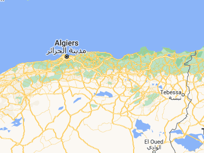 Map showing location of El Achir (36.06386, 4.62744)