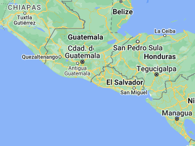 Map showing location of El Adelanto (14.16667, -89.83333)