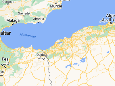 Map showing location of El Amria (35.52439, -1.01577)