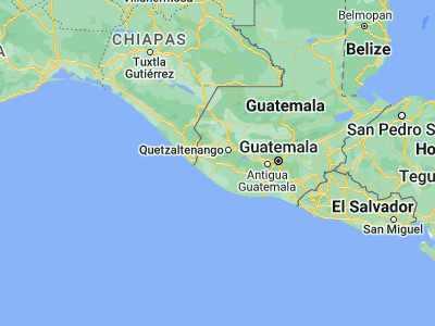 Map showing location of El Asintal (14.6, -91.73333)