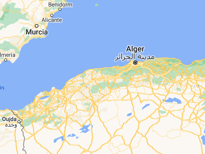 Map showing location of El Attaf (36.22393, 1.67187)