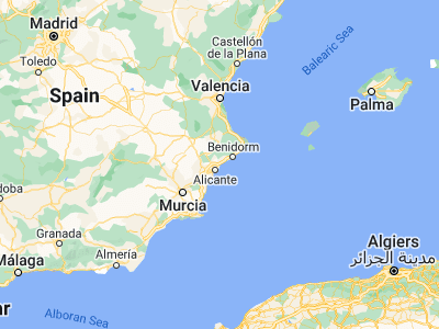 Map showing location of el Campello (38.42885, -0.39774)
