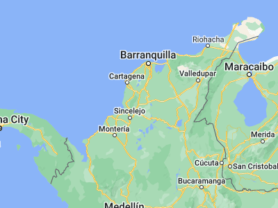 Map showing location of El Carmen de Bolívar (9.7174, -75.12023)