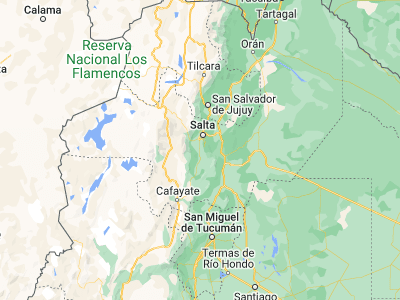 Map showing location of El Carril (-25.0741, -65.49174)