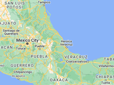 Map showing location of El Castillo (19.54669, -96.86402)