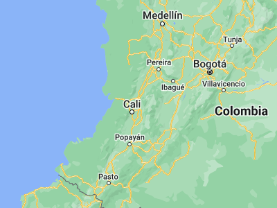 Map showing location of El Cerrito (3.68549, -76.31372)