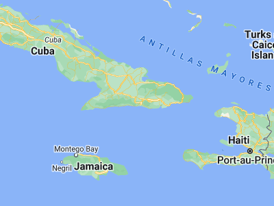 Map showing location of El Cobre (20.04889, -75.94694)