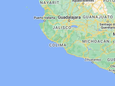 Map showing location of El Colomo (19.06038, -104.25813)