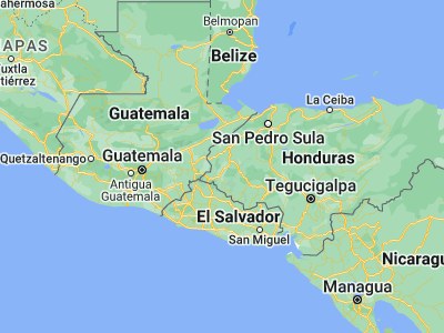 Map showing location of El Corpus (14.7, -88.91667)