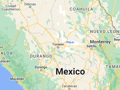 Map showing location of El Coyote (25.6951, -103.28425)