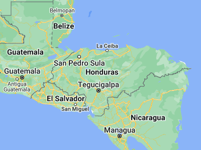 Map showing location of El Escaño de Tepale (14.75, -87.06667)
