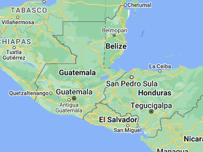 Map showing location of El Estor (15.53333, -89.35)