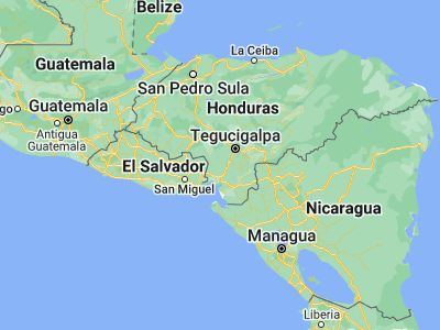 Map showing location of El Guapinol (13.76667, -87.46667)