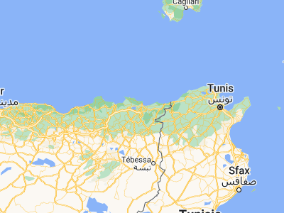 Map showing location of El Hadjar (36.80377, 7.73684)