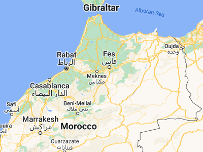 Map showing location of El Hajeb (33.68786, -5.371)