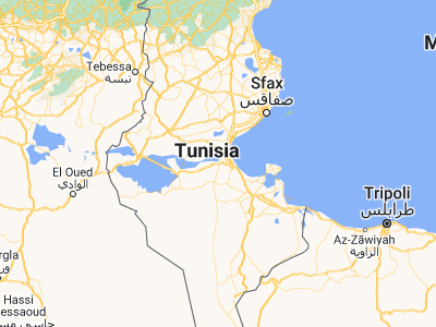 Map showing location of El Hamma (33.89152, 9.79629)