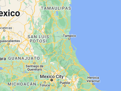 Map showing location of El Higo (21.76667, -98.46667)