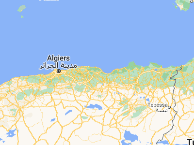 Map showing location of El Kseur (36.67942, 4.8555)