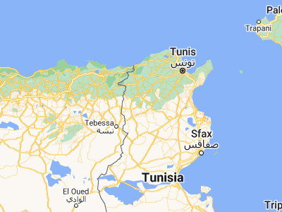 Map showing location of El Ksour (35.89607, 8.88493)