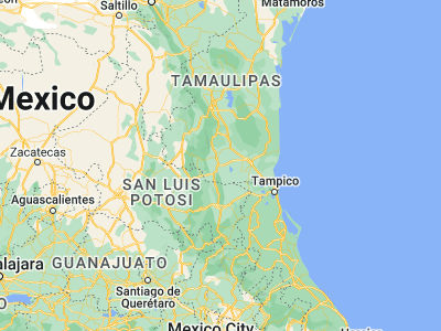 Map showing location of El Mante (22.73333, -98.96667)