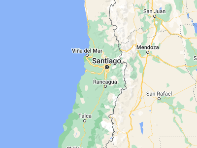 Map showing location of El Monte (-33.68333, -71.01667)