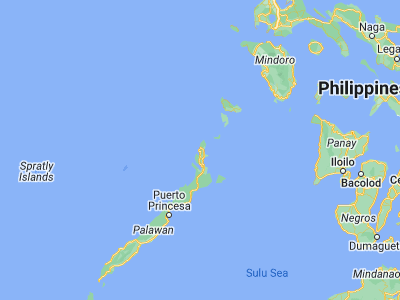 Map showing location of El Nido (11.18583, 119.39556)