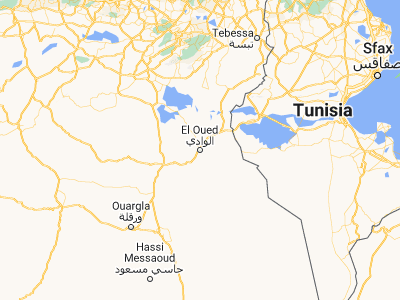Map showing location of El Oued (33.35608, 6.86319)