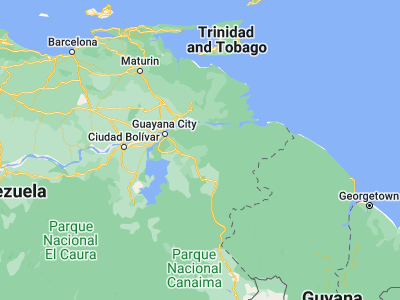 Map showing location of El Palmer (8.03333, -61.88333)